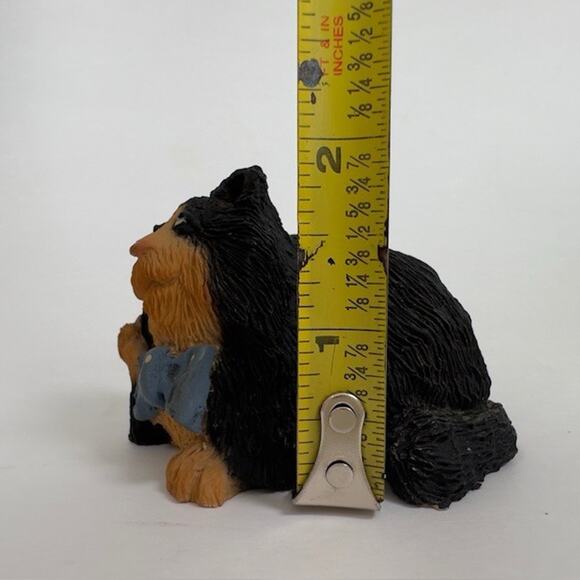 D&D Studios Frumps Cat w/Bowtie Figurine Resin Black & Tan Kitten 1990s Vintage - Picture 3 of 10